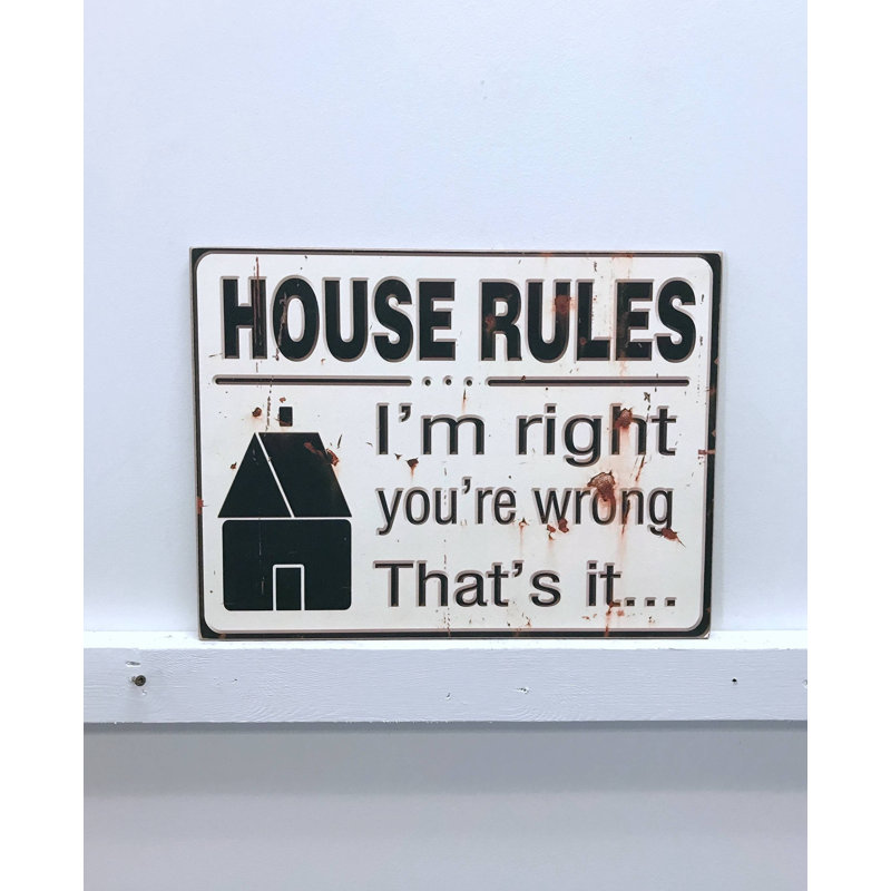 Winston Porter House Rules Wooden Sign Wall Decor Wayfair