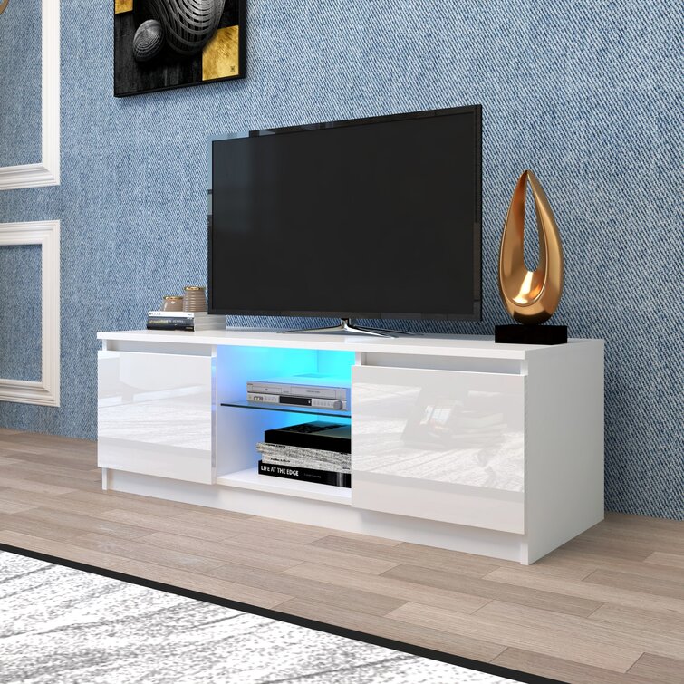 Details about   Corner TV Stand For 55 Inch TV Entertainment Center TV Console With Storage 
