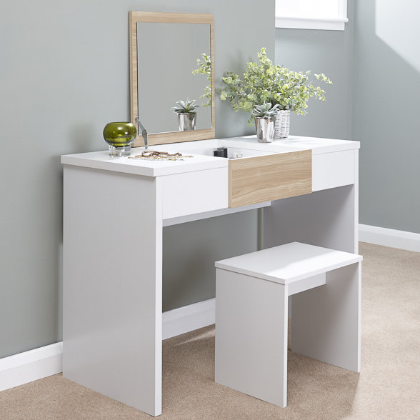 Fjørde & Co Schminktisch-Set Timon mit Spiegel & Bewertungen | Wayfair.de