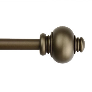 Classic Knob Single Curtain Rod and Hardware Set