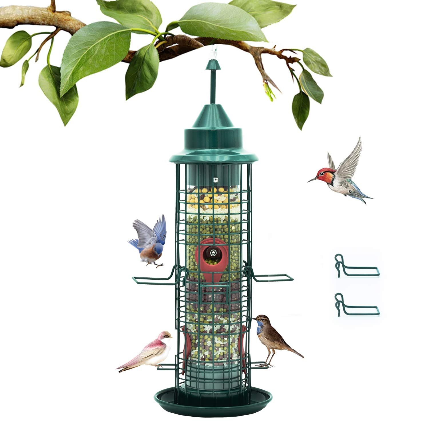 LWINGFLYER Wild Bird Feeder Hanging for Garden Yard Outside Decoration Bird W... 