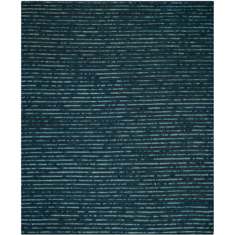 Mistana Makhi Striped Hand Knotted Wool Dark Blue Area Rug Mistana Makhi Striped Hand Knotted Wool