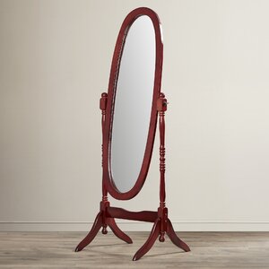 Oval Wood Floor Mirror