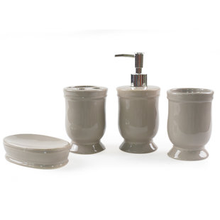 Pari Ceramic 4 Piece Bathroom Accessory Set Pari Ceramic 4 Piece Bathroom Accessory Set