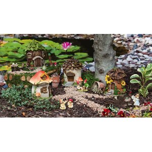 Fairy House 4 Piece Statue Set