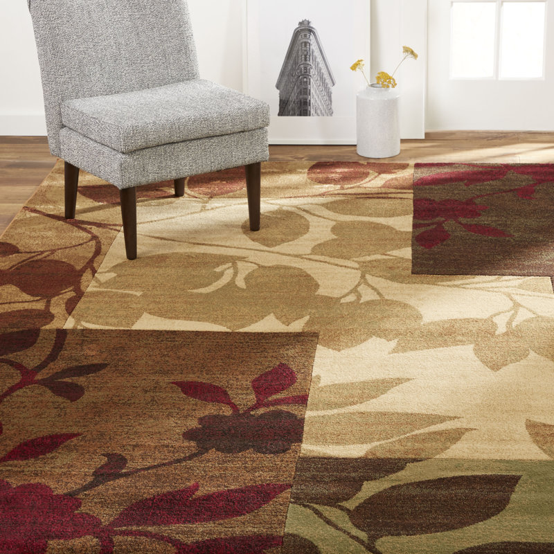 Andover Mills Nadell Floral Beige Brown Burgundy Red Area Rug Reviews Wayfair