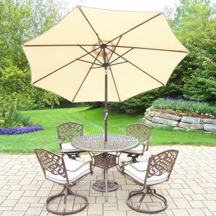 Go to store & view more images Mississippi 5 Piece Dining Set with Cushions by Oakland Living