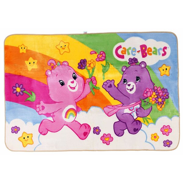 pink care bear with rainbow