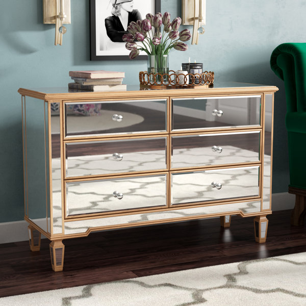 Mirrored Dresser Gold Trim Wayfair