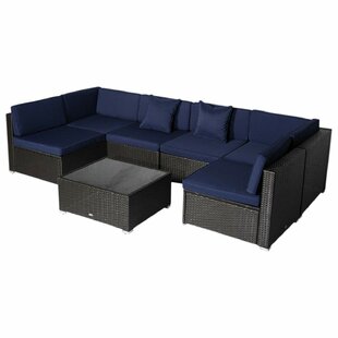 Mazie 7 Piece Rattan Sectional Seating Group with review