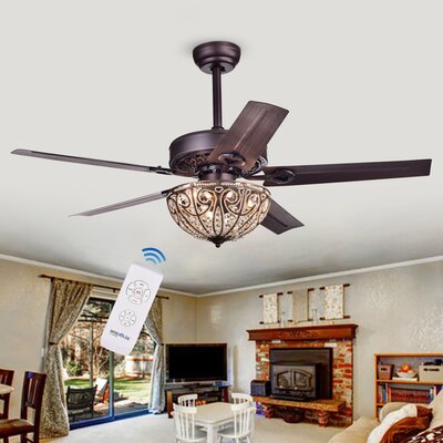 48 5 Blade Ceiling Fan Light Kit Included Astoria Grand