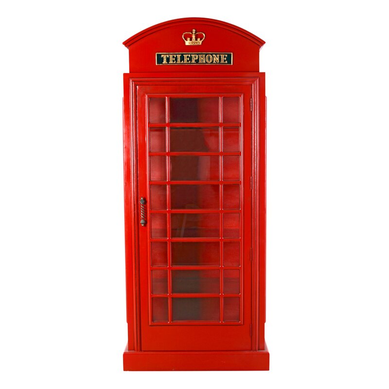 Design Toscano British Telephone Booth Display Accent Cabinet