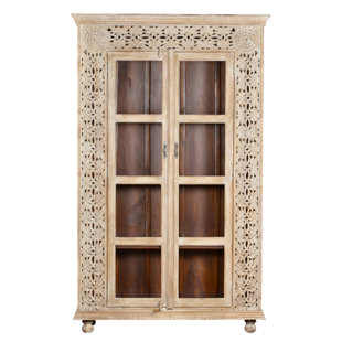 Go to store & view more images Alia Carved Panel Glass China Cabinet by Mistana