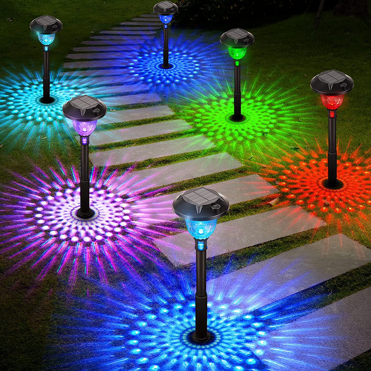 LETMY Black Low Voltage Solar Powered Integrated LED Pathway Light ...