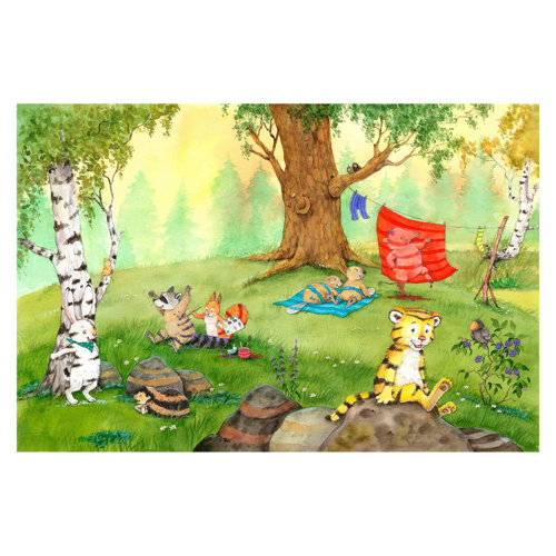 Little Tiger - Camouflage Stripes for Everyone 3.2m x 4.8m Textured Matt Peel & Stick Wall Mural East Urban Home