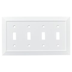 Four 4 Gang Decorator GFCI Rocker Switch Cover Wall Plate Light Almond 10-Pack 