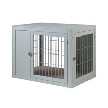 black dog crate end table