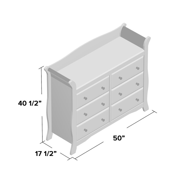 avalon 6 drawer double dresser