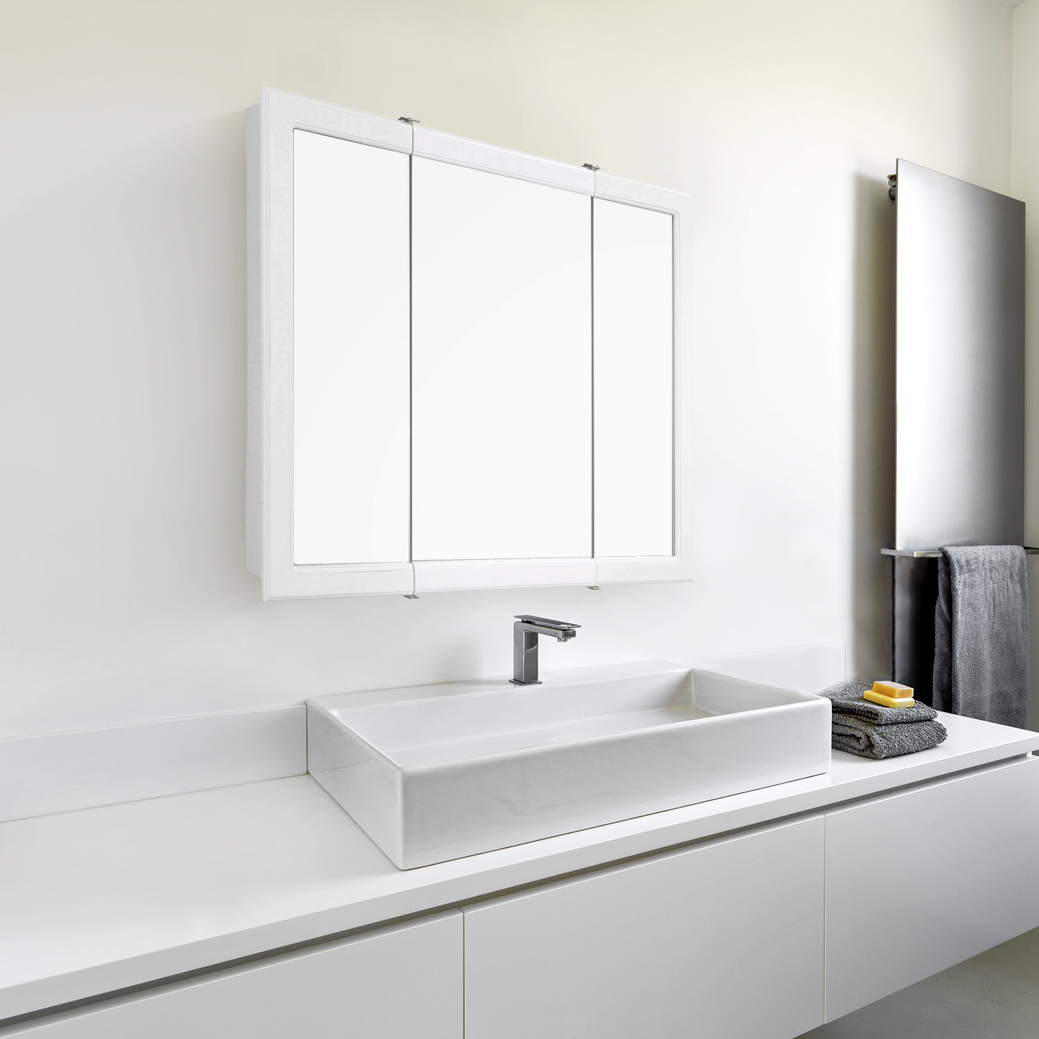 Searle Surface Mount Framed 3 Doors Medicine Cabinet With 2