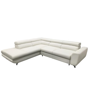 Beldale Leather Sleeper Sectional by Latitude Run Read Reviews