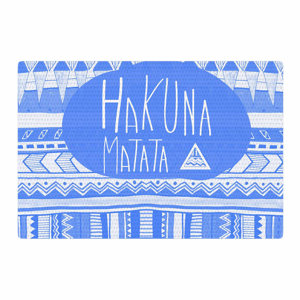 Vasare Nar Hakuna Matata Azure Illustration Blue/White Area Rug