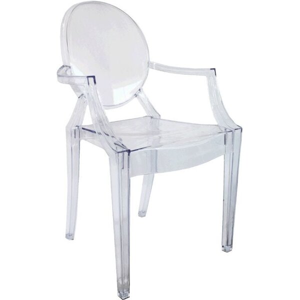 Set of 2 Plata Import PC-448-2-SM Poycarbonate Smoke Ghost Side Chair Single