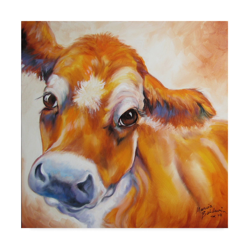 Trademark Art My Jersey Cow Commission Acrylic Painting Print On