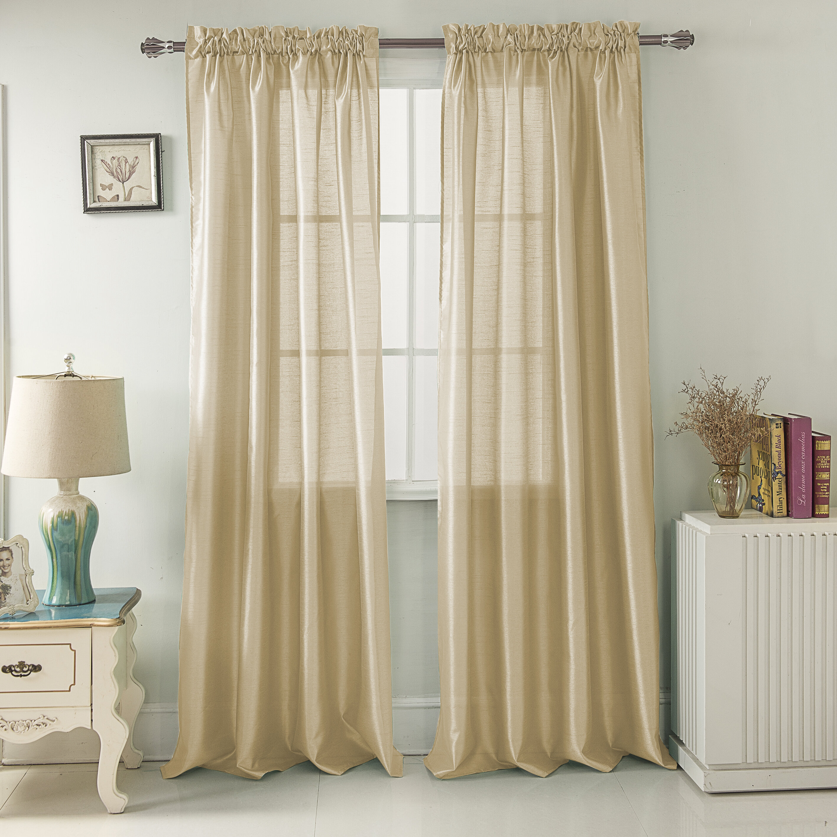 Ebern Designs Alexzavier Polyester Semi-sheer Curtain Panel & Reviews 