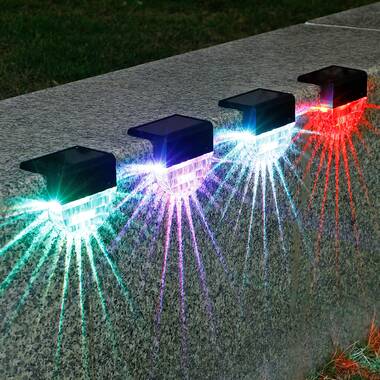 4/12X LED Solar Power LED Deck Lights Outdoor Path Garden Stairs Step Fence Lamp