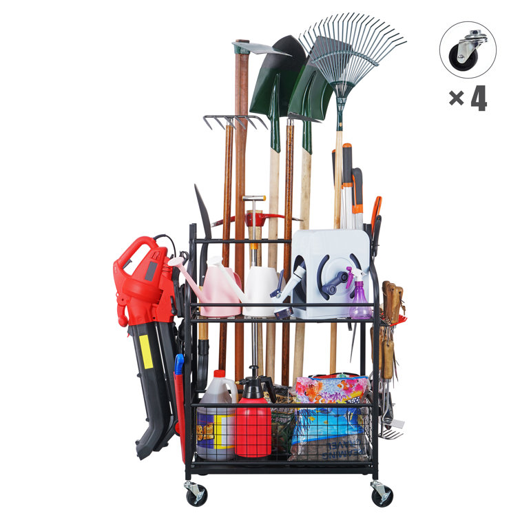 Garden Tool Organizer Brooms Garage Storage Organizer Set of 8 for Mops Wall Holders for Tools Rakes 
