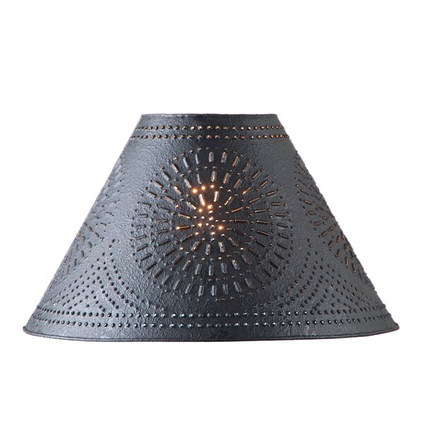 12" New Primitive Decor Punched Tin Metal Star Lamp Shade Black Park Designs 