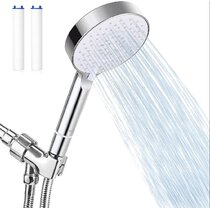 Black Rain,Massage,Pulse for Soft Water Detachable Chrome Filtered Shower Head Hand-Held with Handheld Spray,High Pressure Shower Heads with 3 Spray Modes