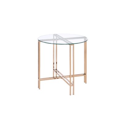 Leonie Glass Top End Table Everly Quinn