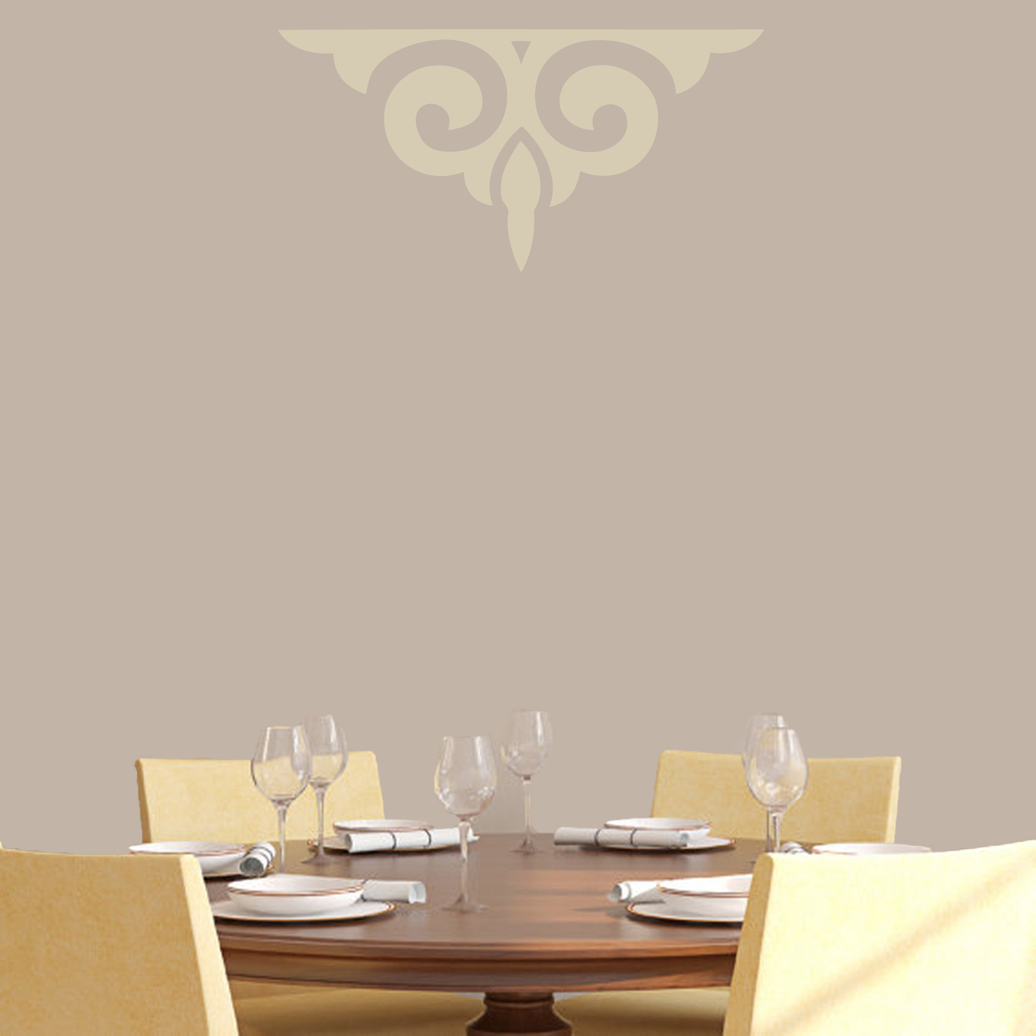 Home Garden Scroll Fleur De Lis Damask Backsplash Wall Decal