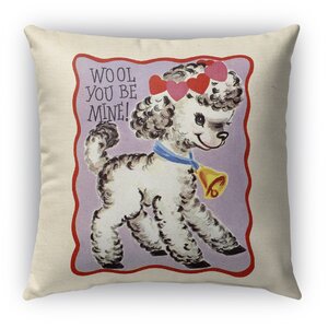 Wool You Be Mine Burlap Indoor/Outdoor Throw Pillow