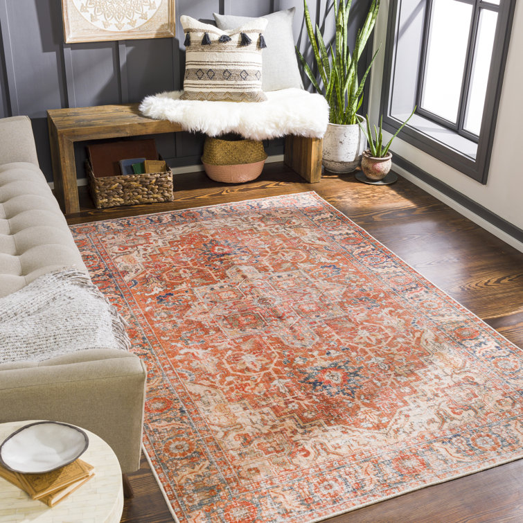 Lindon Oriental Orange Coral Area Rug Reviews Joss Main