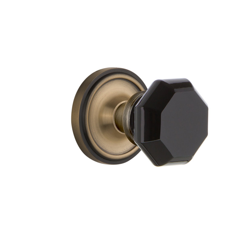 Nostalgic Warehouse Black Crystal Waldorf Single Dummy Door Knob