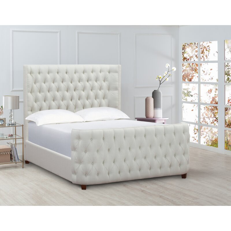 Shop Janiyah Tufted Upholstered Standard Bed from Wayfair on Openhaus