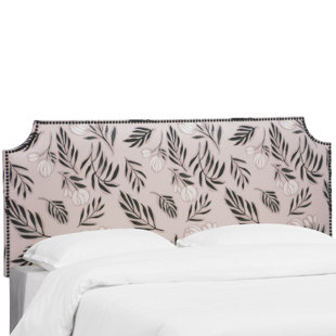 Alasdair Notched Nail Button Debris Floral Upholstered Panel Headboard by Bloomsbury Market