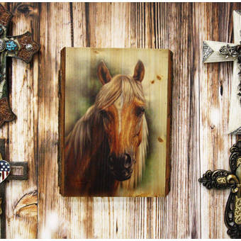 Millwood Pines Ebros Rustic Country Western Stallion Horse Head Bust Wall Decor Wayfair