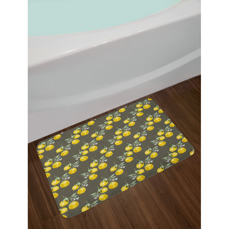 East Urban Home Lemon Fl Bath Rug Wayfair Lemon Fl Bath Rug