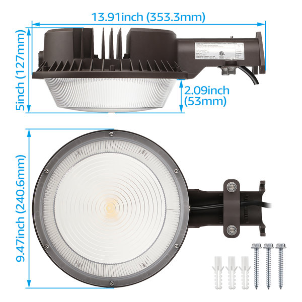 Bronze 3000K Warm White ETL-Listed for Yard 120-277V 250W MH Equivalent Street Dusk to Dawn Barn Lights with Photocell TORCHSTAR LED Area Light 83 Watts 5 Years Warranty 9790lm