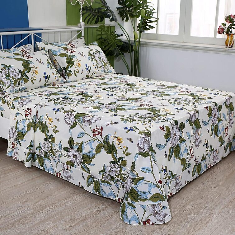 single size  Flat Fitted Pillowcase 3 pcs Sheet Set 180Tc Poly/Cotton 