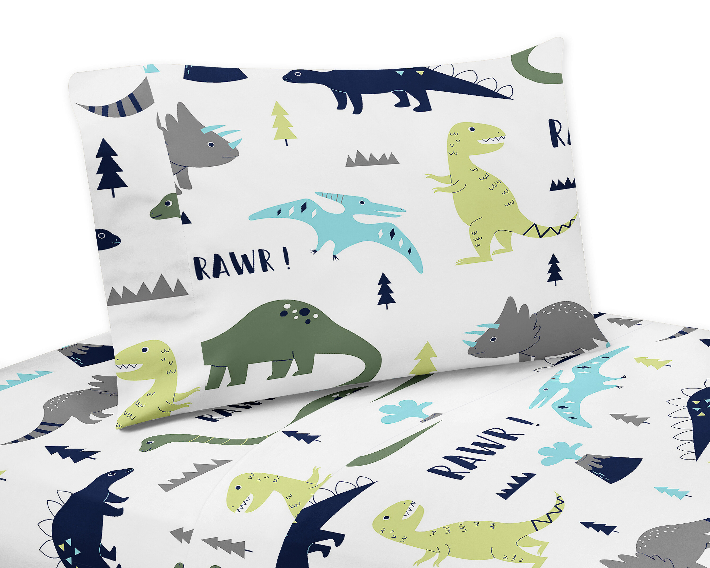 Sweet Jojo Designs Mod Dinosaur 3 Piece Sheet Set & Reviews | Wayfair