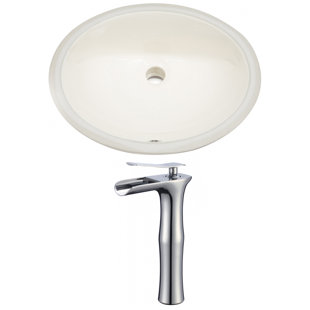 Go to store & view more images Royal Purple Bath Kitchen CUPC Ceramic Oval Undermount Bathroom Sink with Faucet and Overflow