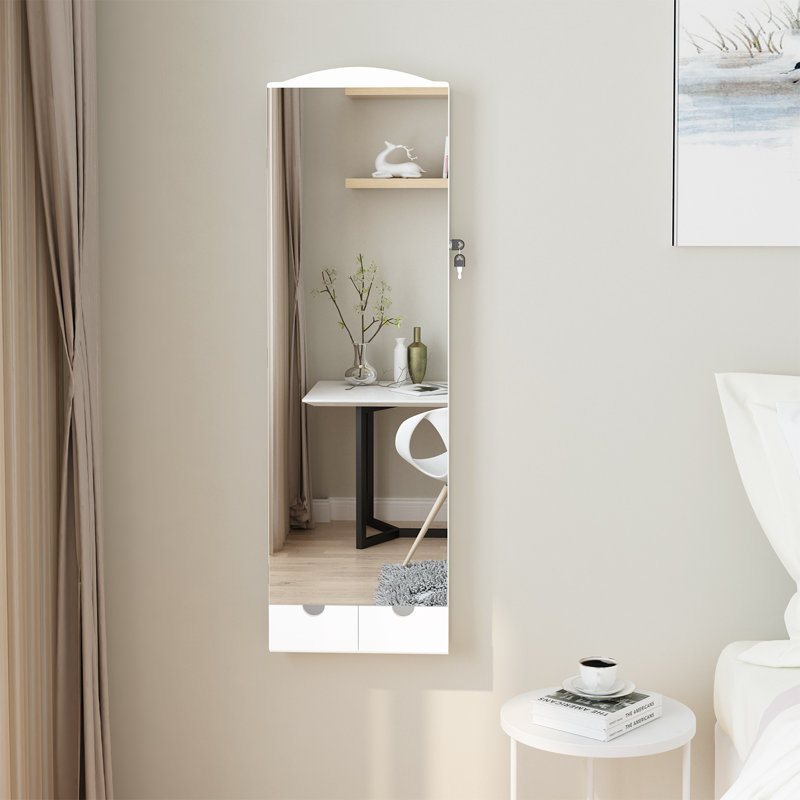 Symple Stuff Nedra Over The Door Jewelry Armoire With Mirror Wayfair