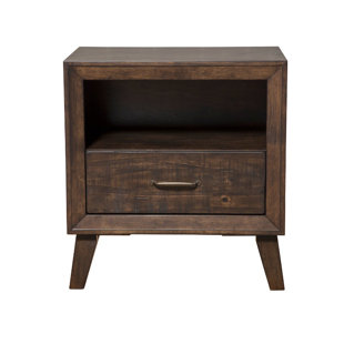 Gill Rubberwood 1 Drawer Nightstand by George Oliver