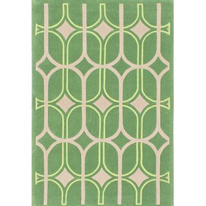 Abstract Art Hand Woven Green Area Rug