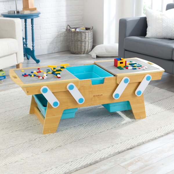 wooden play table with storage