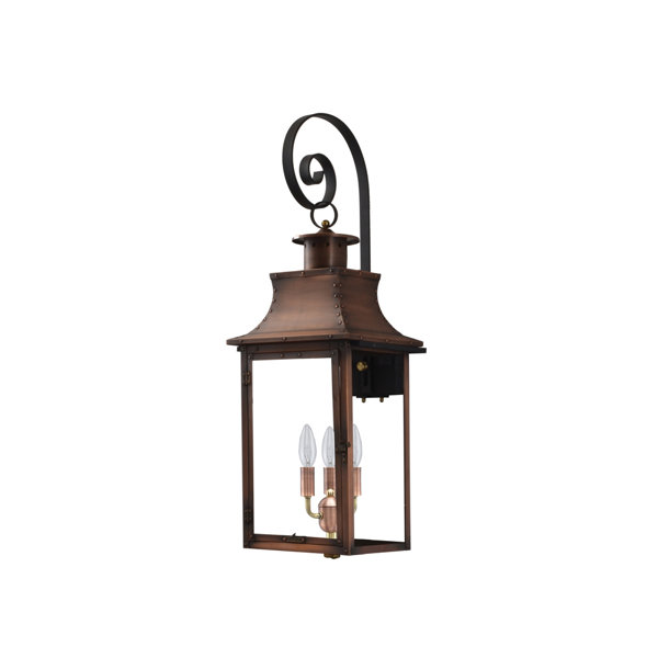 Longshore Tides Gravette Aged Copper 3 Bulb 36 H Outdoor Wall Lantern Wayfair